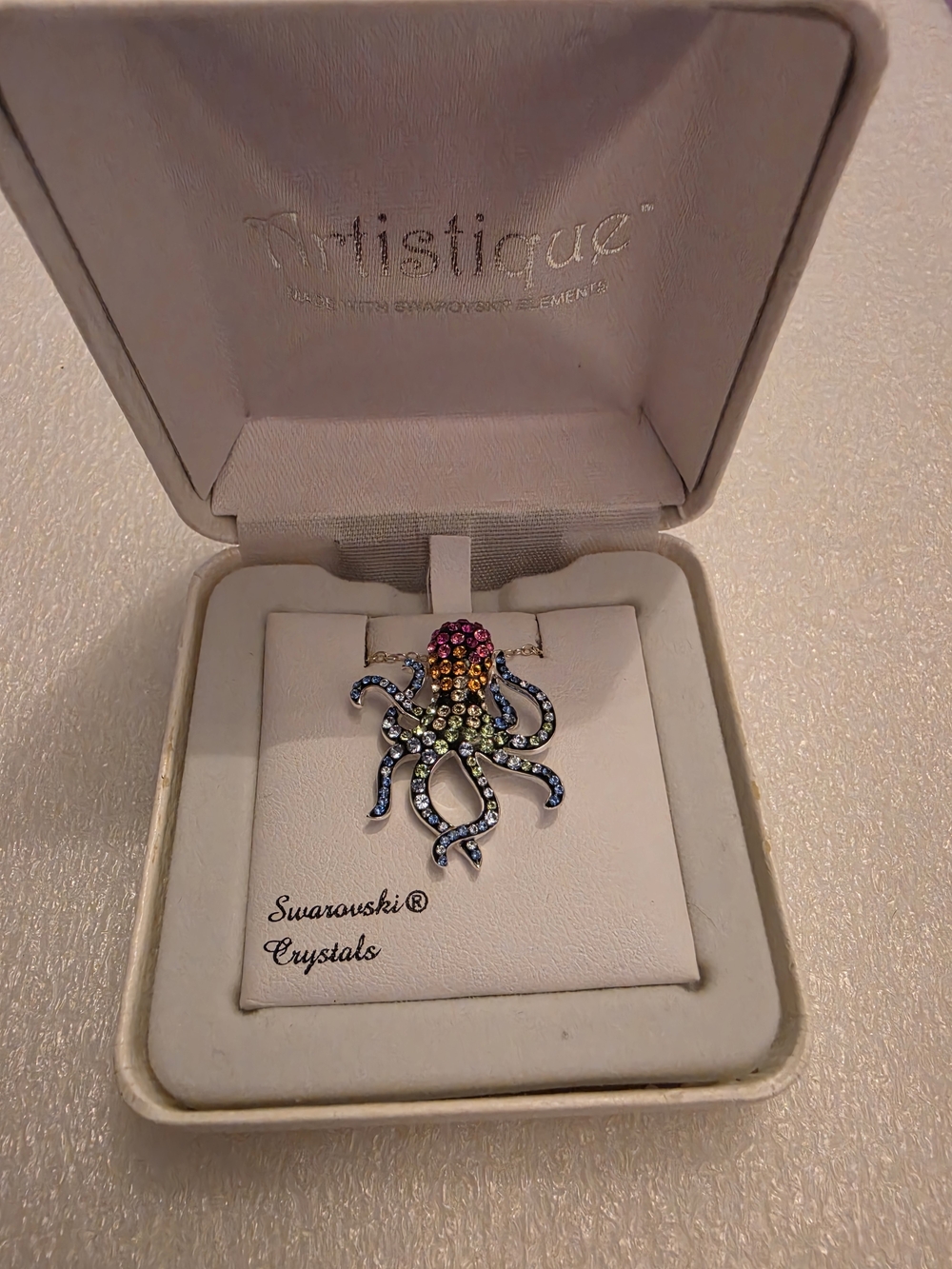 Swarovski Multicolor Octopus Crystal Pendant